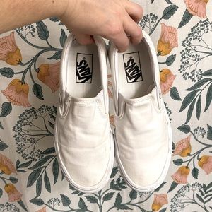 White slip on Vans